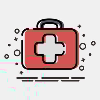 Icon first aid. Camping and adventure elements. Icons in MBE style. Good for prints, posters, logo, advertisement, infographics, etc. vector