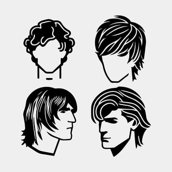 set of man hairstyles isolated on white vector