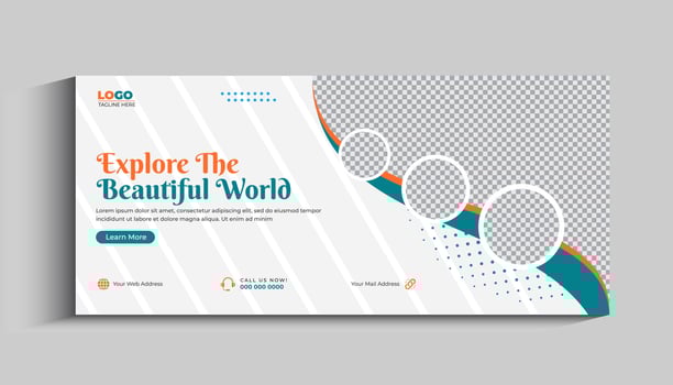 Tour and Travel social media Cover banner template design vector
