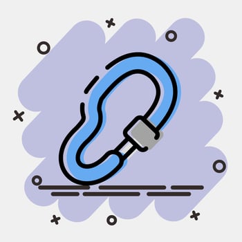 Icon carbine. Camping and adventure elements. Icons in comic style. Good for prints, posters, logo, advertisement, infographics, etc. vector
