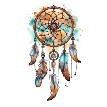 Watercolor dream catcher. Illustration png