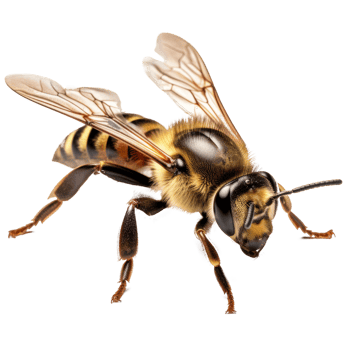 Macro bee isolated. Illustration png