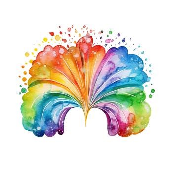 Watercolor rainbow. Illustration png