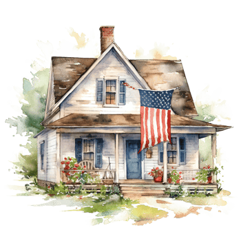 USA Farmhouse. Illustration png