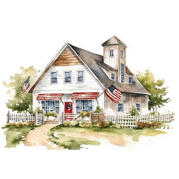 USA Farmhouse. Illustration png