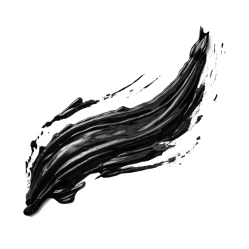 Black oil painting stroke. Illustration png