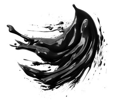 Black oil painting stroke. Illustration png