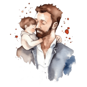 Father with child. Watercolor Father's Day Illustration. Illustration png