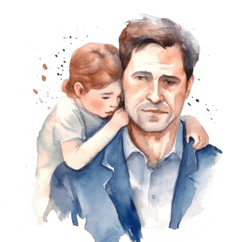 Father with child. Watercolor Father's Day Illustration. Illustration png