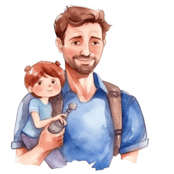 Father with child. Watercolor Father's Day Illustration. Illustration png