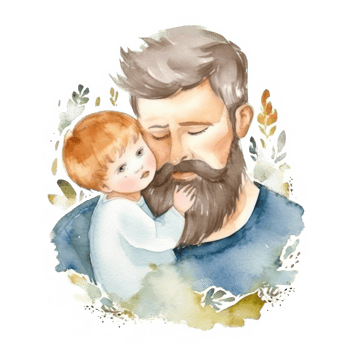 Father with child. Watercolor Father's Day Illustration. Illustration png