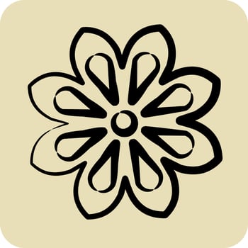 Icon Star Anise. suitable for Nuts symbol. hand drawn style. simple design editable vector