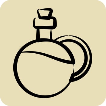 Icon Olive Oil. suitable for education symbol. hand drawn style. simple design editable. design template vector. simple illustration vector