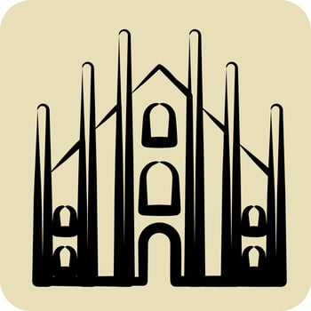 Icon Milan. suitable for education symbol. hand drawn style. simple design editable. design template vector. simple illustration vector