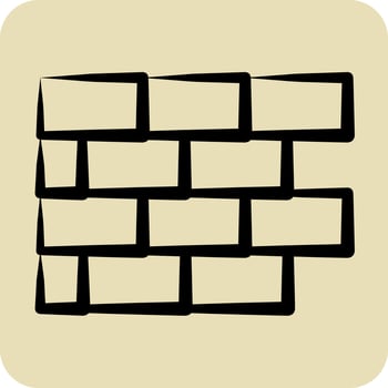 Icon Brickwork. suitable for Paint Art Tools symbol. hand drawn style. simple design editable. design template vector. simple illustration vector