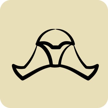 Icon Detachable Hood. suitable for sportswear symbol. hand drawn style. simple design editable. design template vector. simple illustration vector