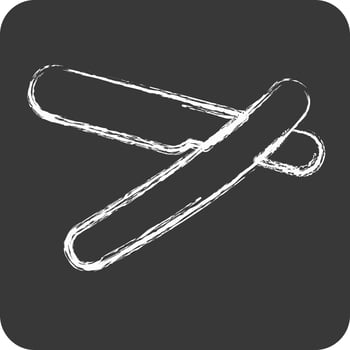 Icon Straight Razor. suitable for Barbershop symbol. chalk Style. simple design editable. design template vector. simple illustration vector