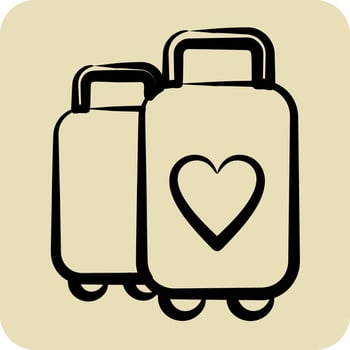 Icon Suitcase. suitable for Summer symbol. hand drawn style. simple design editable. design template vector. simple illustration vector