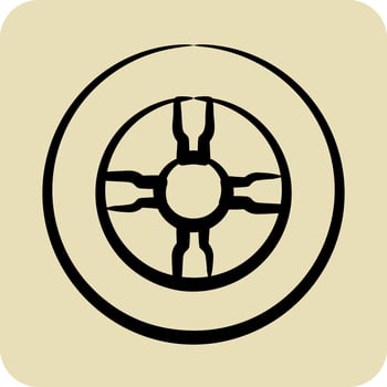 Icon Tire. suitable for Automotive symbol. hand drawn style. simple design editable vector
