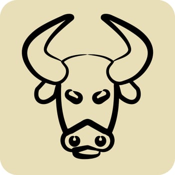 Icon Bison. related to Animal Head symbol. hand drawn style. simple design editable vector