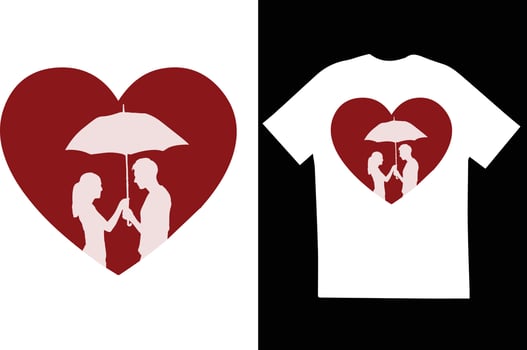 Love couple t shirt design vector