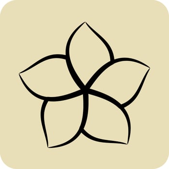 Icon Plumeria. related to Thailand symbol. hand drawn style. simple design editable. World Travel vector