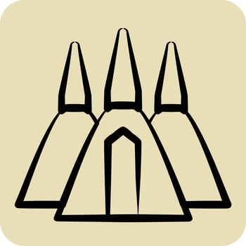 Icon Chedi. related to Thailand symbol. hand drawn style. simple design editable.World Travel vector