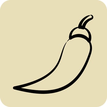 Icon Chili. related to Thailand symbol. hand drawn style. simple design editable.World Travel vector