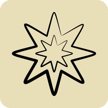 Icon Eight Pointed Star. related to Stars symbol. hand drawn style. simple design editable. simple vector icons
