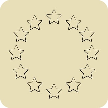 Icon EU Stars. related to Stars symbol. hand drawn style. simple design editable. simple vector icons