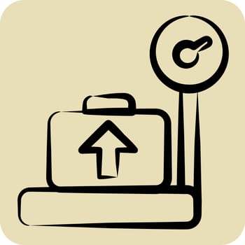 Icon Airport Scales. suitable for education symbol. hand drawn style. simple design editable vector