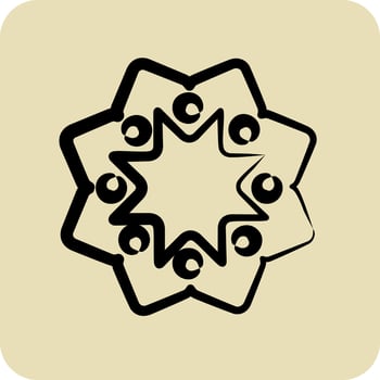 Icon Sun Flower. related to Flora symbol. hand drawn style. simple illustration. plant. Oak. leaf. rose vector