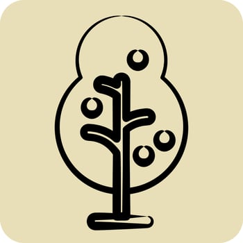 Icon Tree. suitable for City Park symbol. hand drawn style. simple design editable. design template vector