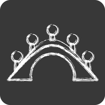 Icon Bridge. suitable for City Park symbol. chalk Style. simple design editable. design template vector