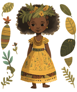 african black girl watercolor, png