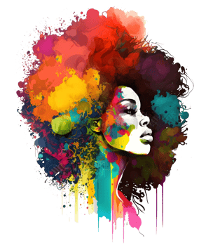 african black woman watercolor, png