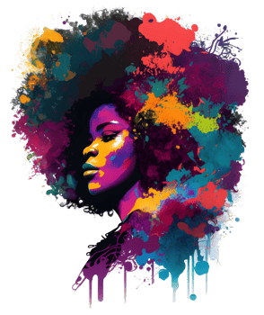 African black woman watercolor, png