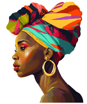 African black woman watercolor, png