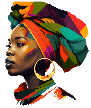 African black woman watercolor, png