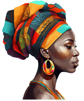African black woman watercolor, png