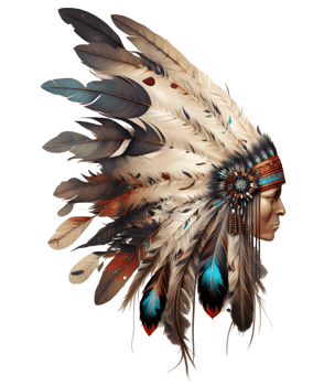 Native american tribal feather watercolor crown, png