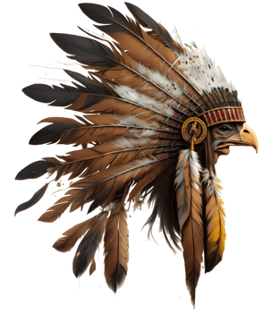 Native american tribal feather watercolor crown, png