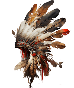 Native american tribal feather watercolor crown, png