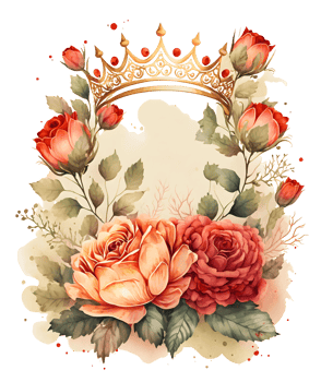 Royal Queens crown watercolor clipart, png