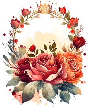 Royal Queens crown watercolor clipart, png