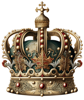 Royal Queens crown watercolor clipart, png