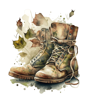 Veteran boots patriotic 4th of July watercolor, png
