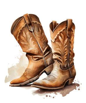 western cowboy boots watercolor, png