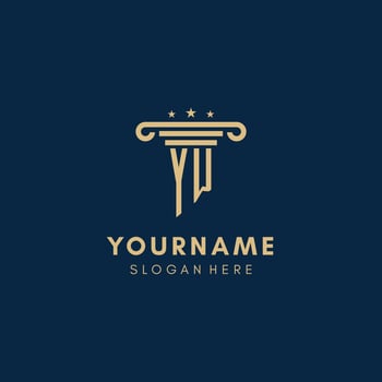YW monogram initial logo with pillar and stars, best design for legal firm vector