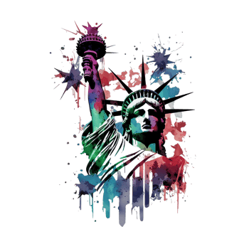 Watercolor statue of liberty clipart, 4th of July element, png